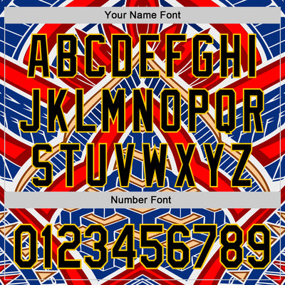 Custom Blue Black Red-Yellow 3D Pattern Design Burner Costumes Tribal Authentic Baseball Jersey