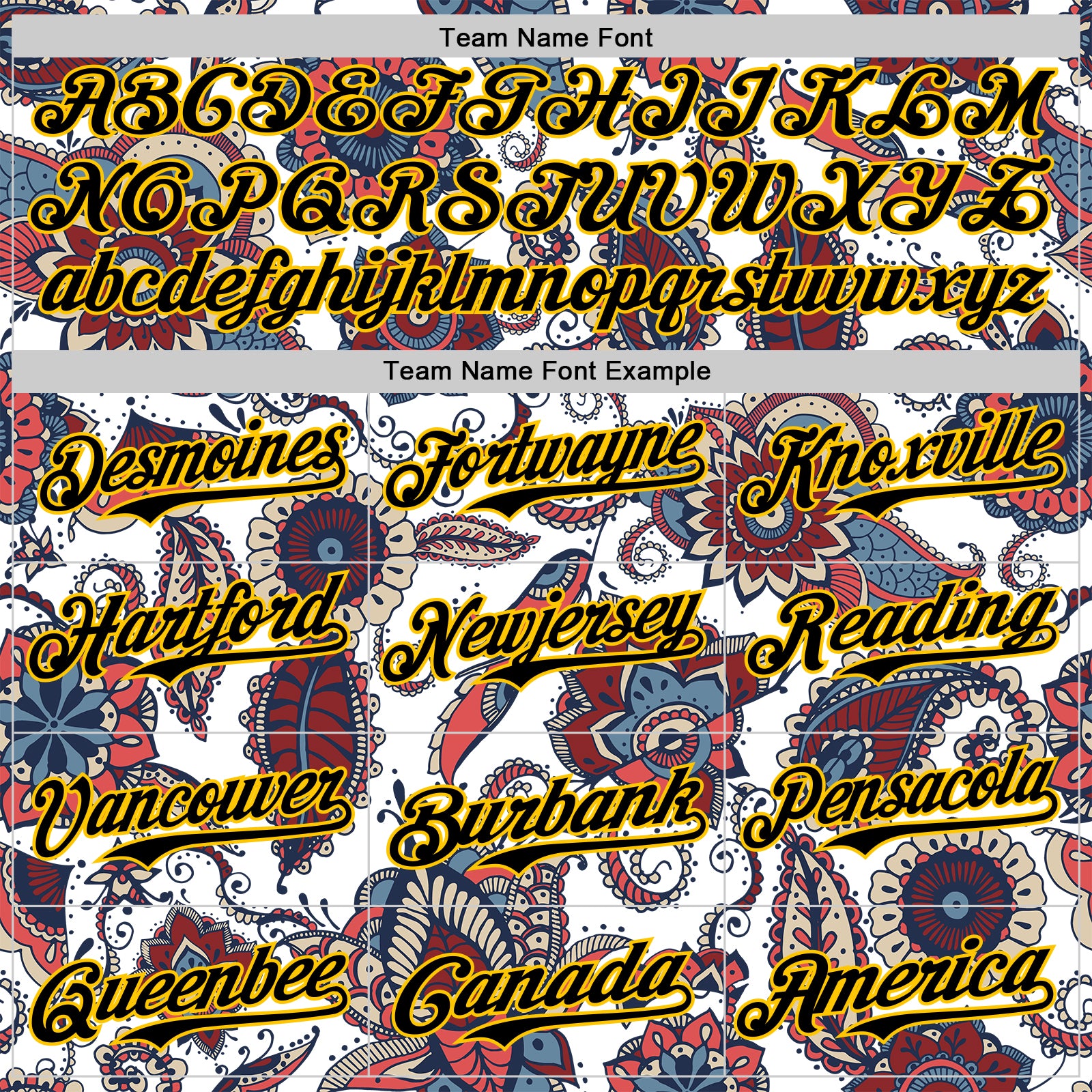 Custom White Black-Yellow 3D Pattern Design Burner Costumes Paisley Bandana Authentic Baseball Jersey