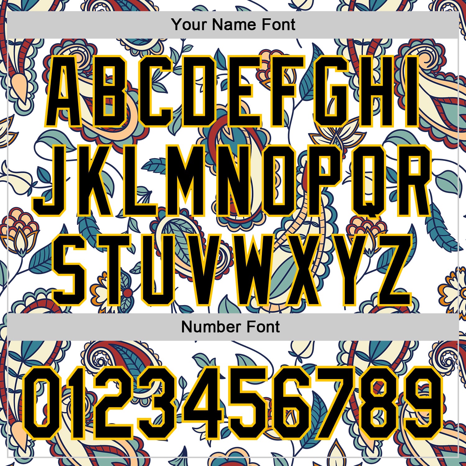 Custom White Black-Yellow 3D Pattern Design Burner Costumes Paisley Bandana Authentic Baseball Jersey