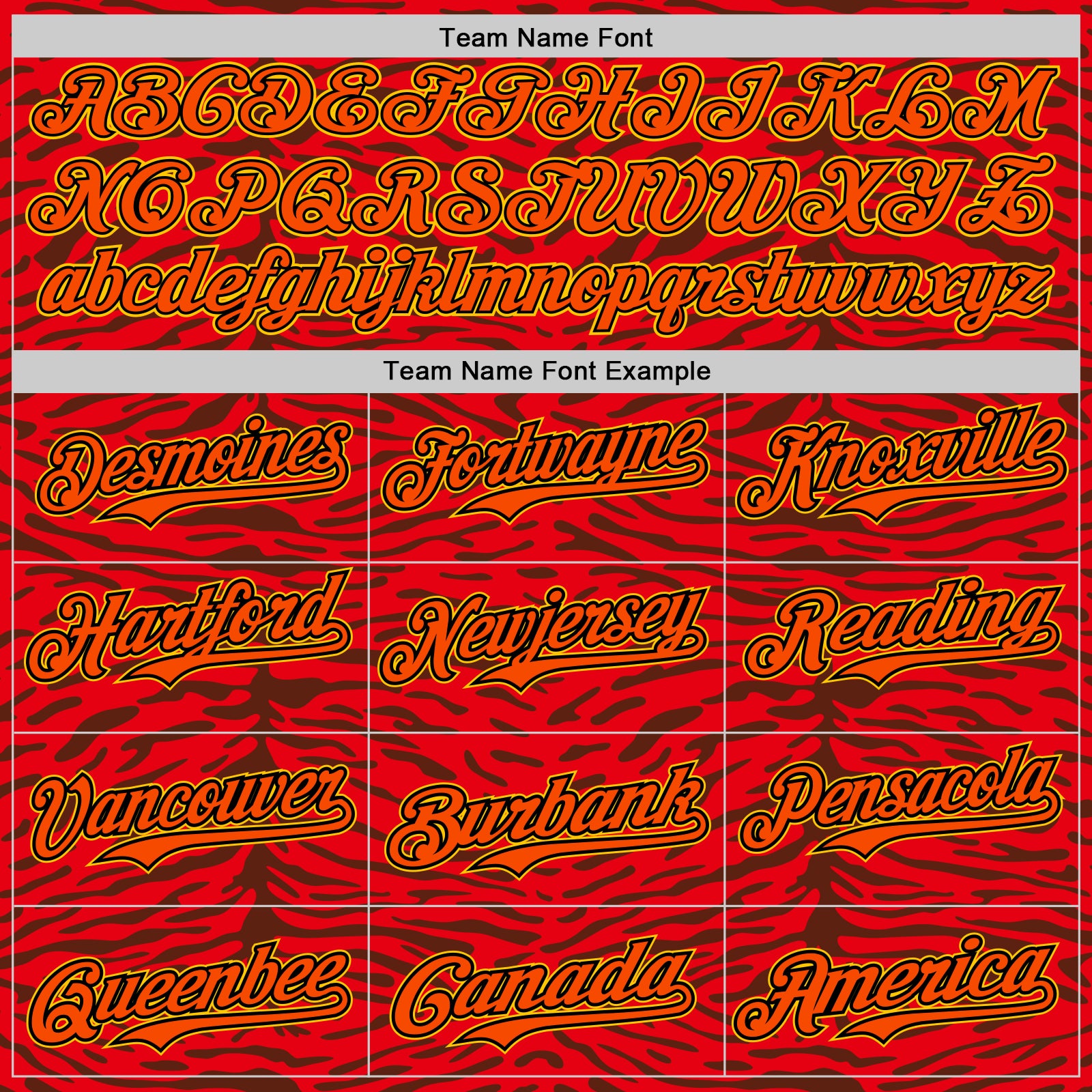 Custom Red Orange Black-Yellow 3D Pattern Design Burner Costumes Animal Tiger Print Authentic Baseball Jersey