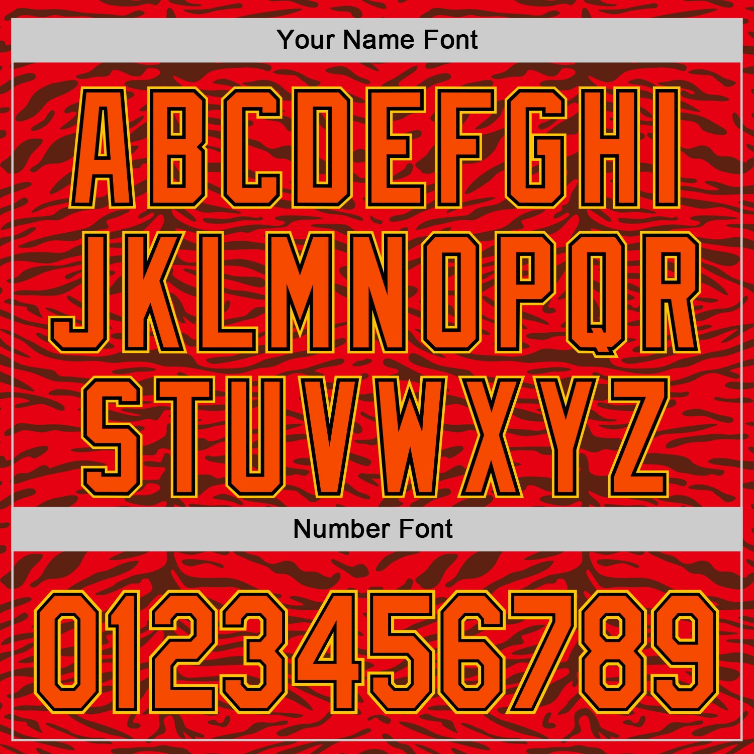 Custom Red Orange Black-Yellow 3D Pattern Design Burner Costumes Animal Tiger Print Authentic Baseball Jersey