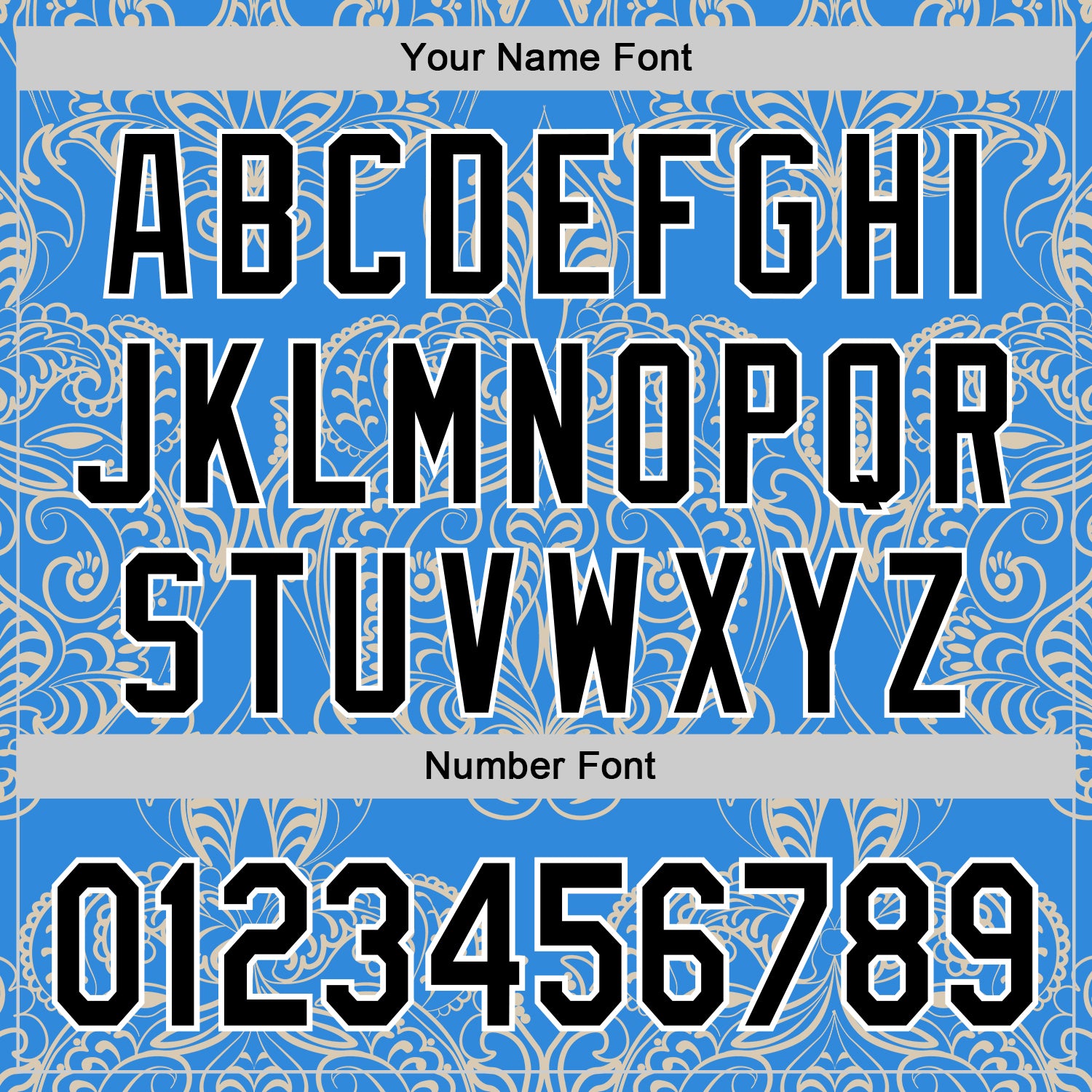 Custom Electric Blue Black-White 3D Pattern Design Burner Costumes Paisley Bandana Authentic Baseball Jersey