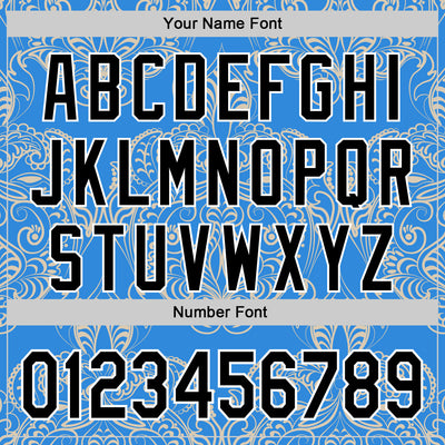 Custom Electric Blue Black-White 3D Pattern Design Burner Costumes Paisley Bandana Authentic Baseball Jersey