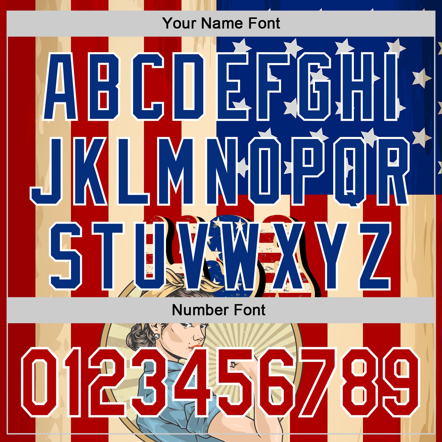 Custom Cream Red Royal-White 3D Retro American Flag Authentic Baseball Jersey