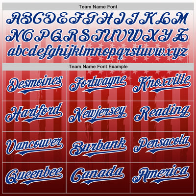 Custom White Royal-Red 3D American Flag Authentic Baseball Jersey