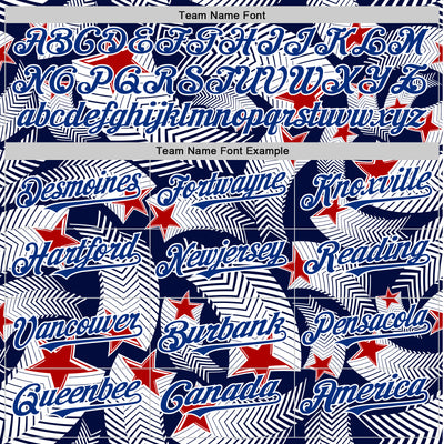 Custom White Red Navy-Royal 3D American Flag America-Inspired Authentic Baseball Jersey