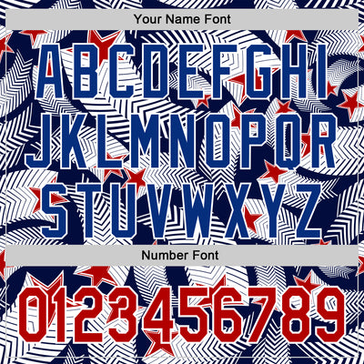 Custom White Red Navy-Royal 3D American Flag America-Inspired Authentic Baseball Jersey