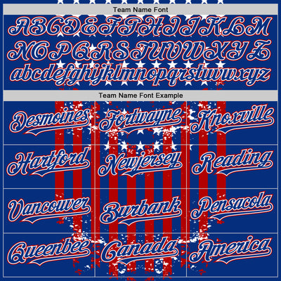 Custom Royal Red-White 3D Retro American Flag Authentic Baseball Jersey