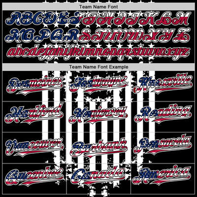 Custom Black USA Flag-White 3D Retro American Flag Authentic Baseball Jersey
