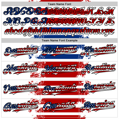 Custom White USA Flag Red Royal-Black 3D Gradient Retro Stripe American Flag Authentic Baseball Jersey