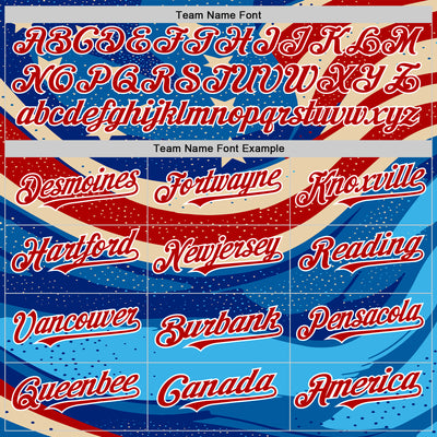 Custom Blue Royal Red-White 3D Retro American Flag Authentic Baseball Jersey