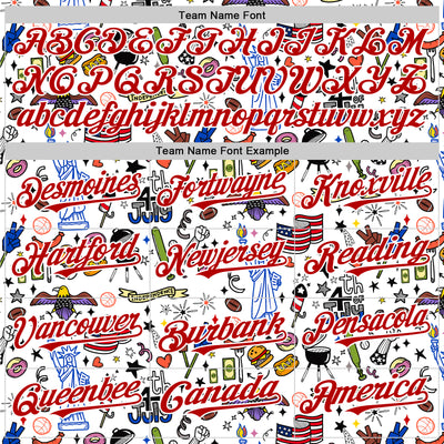 Custom White Royal-Red 3D American Flag Independence Day National Symbols Authentic Baseball Jersey