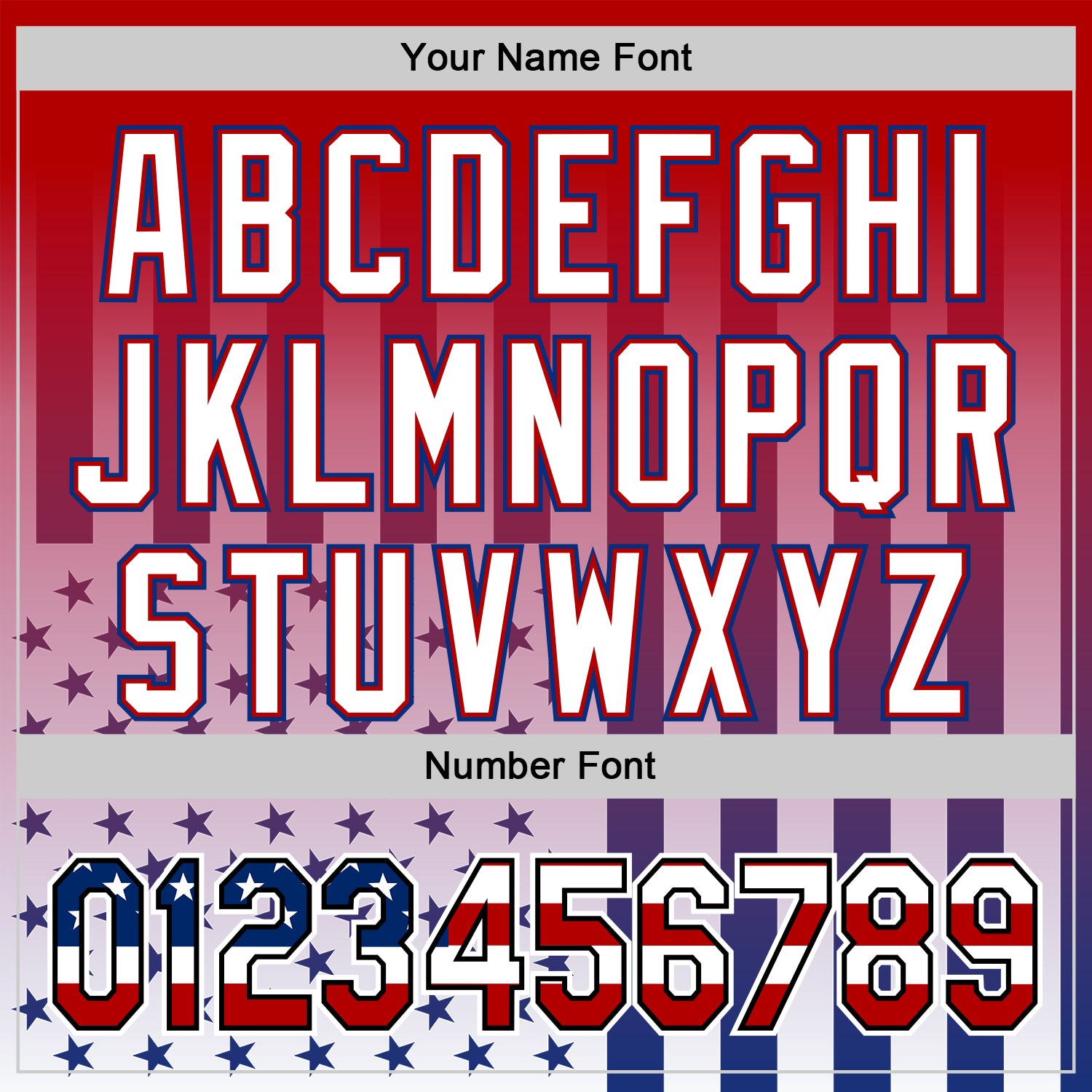 Custom Red USA Flag Royal Black-White 3D Gradient American Flag Authentic Baseball Jersey