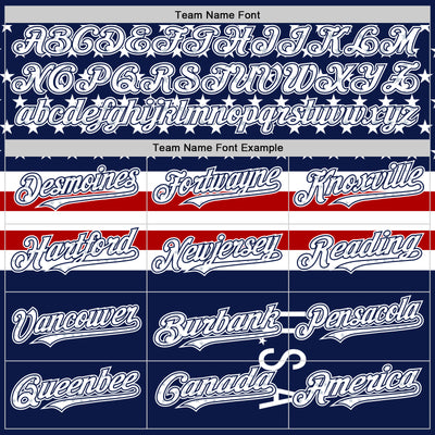 Custom Navy Star Red-White 3D American Flag Authentic Baseball Jersey