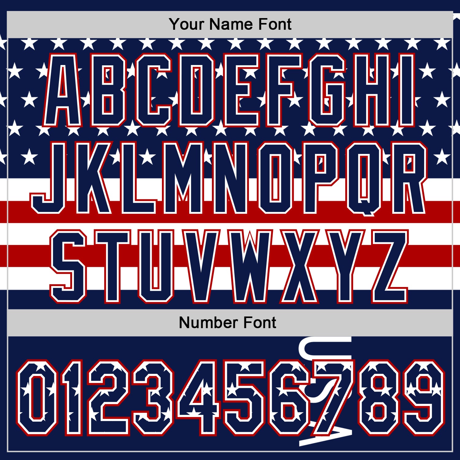 Custom Navy Star Red-White 3D American Flag Authentic Baseball Jersey