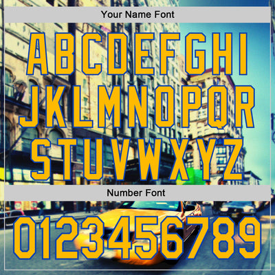 Custom Green Gold-Thunder Blue 3D Pattern Design New York Cityscape Statue Of Liberty Authentic Baseball Jersey