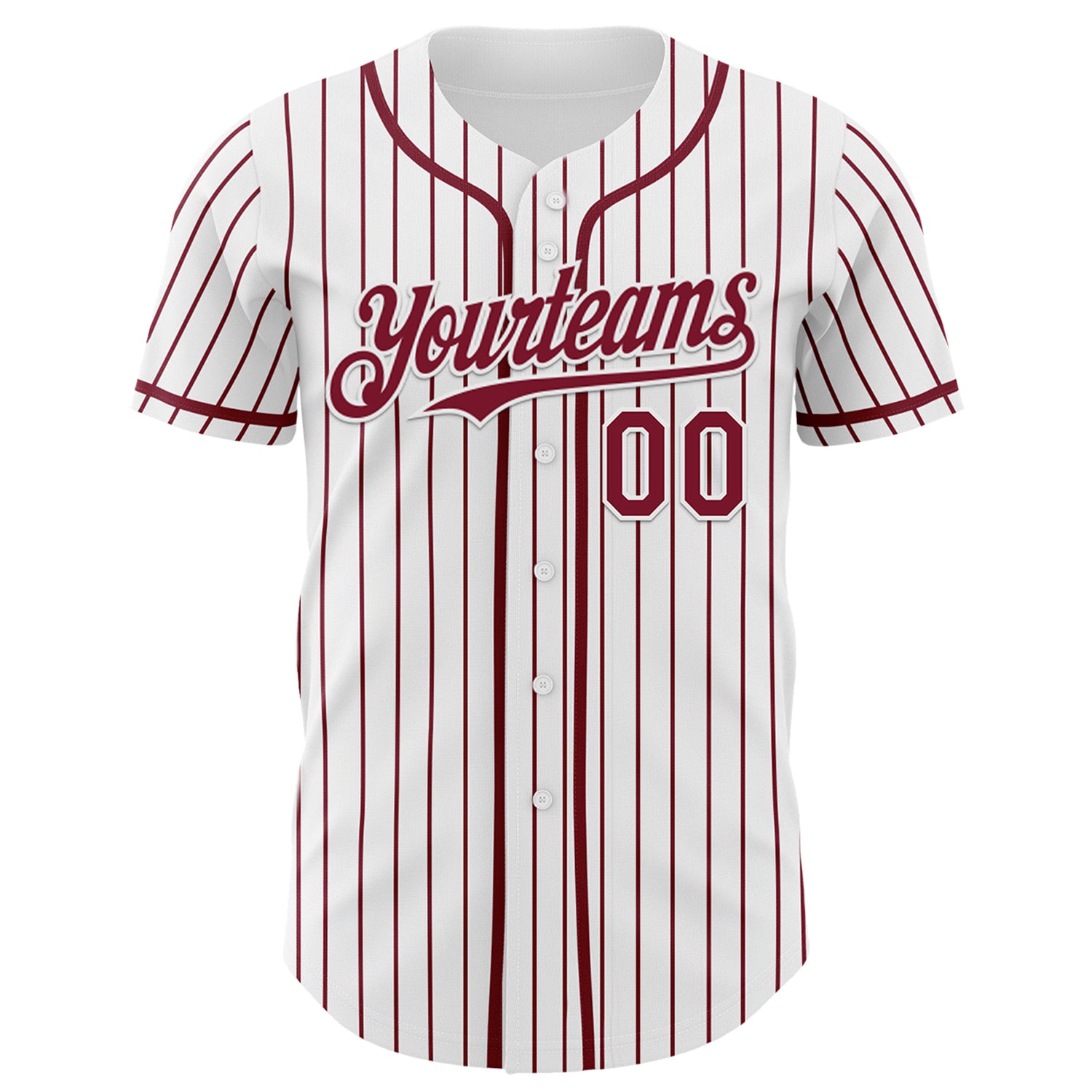 Custom White Crimson Pinstripe Crimson 3D Pattern Design New York Cityscape Authentic Baseball Jersey