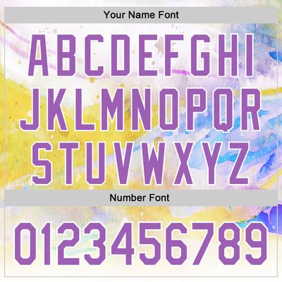 Custom White Medium Purple 3D Pattern Design New York Cityscape Sunrise Authentic Baseball Jersey