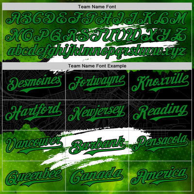 Custom Black Grass Green-White 3D Pattern Design Boston Cityscape Stamp Authentic Baseball Jersey