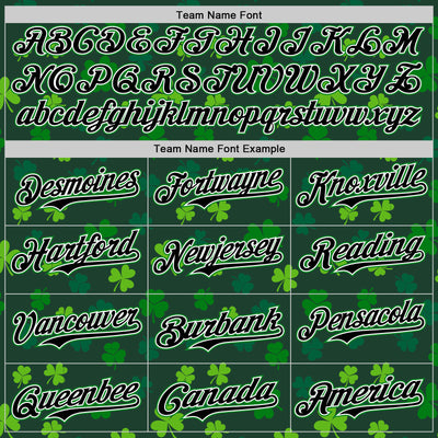 Custom Black White-Grass Green 3D Pattern Design Boston Cityscape Shamrock Authentic St. Patrick's Day Baseball Jersey