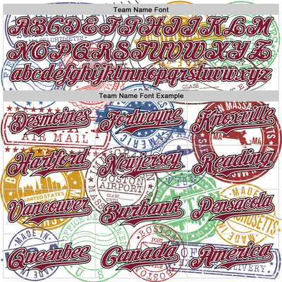 Custom White Crimson-Black 3D Pattern Design Boston Cityscape Stamp Authentic Baseball Jersey