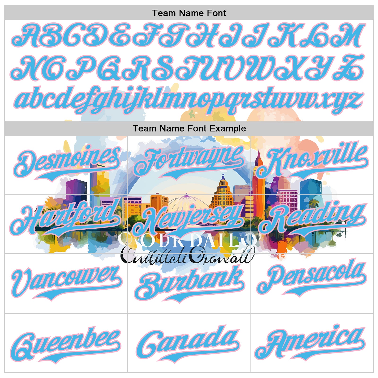 Custom White Sky Blue-Light Pink 3D Pattern Design Orlando Cityscape Skyline Authentic Baseball Jersey