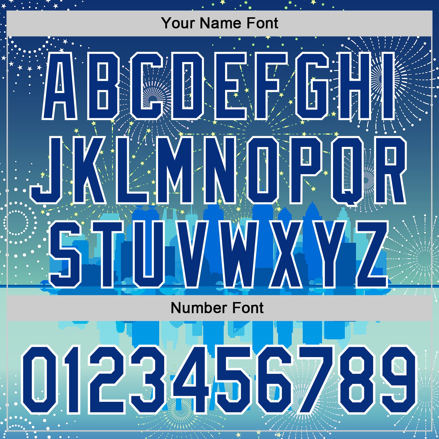 Custom Blue Royal-White 3D Pattern Design Atlanta Cityscape Fireworks Authentic Baseball Jersey