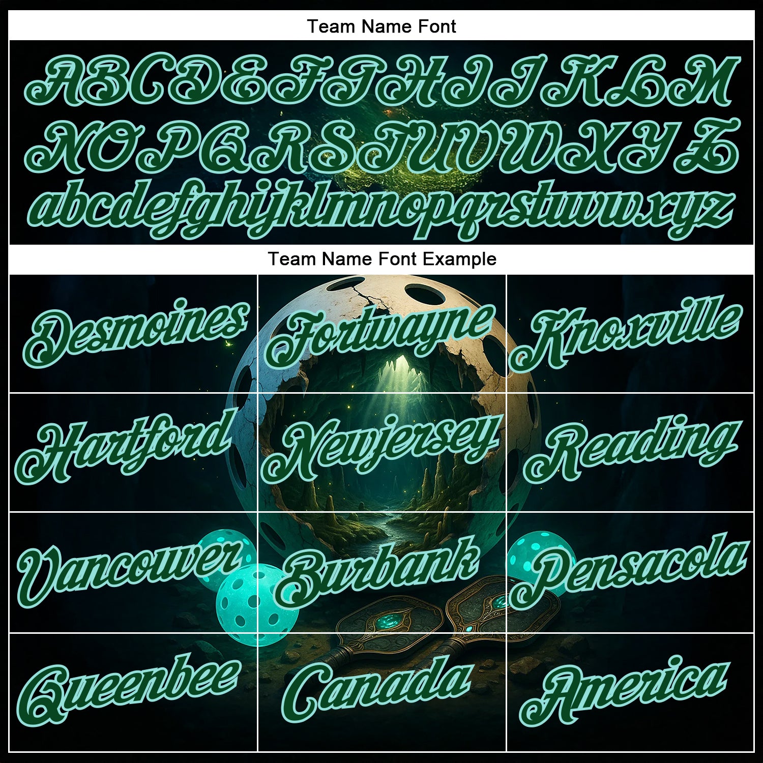 Custom Blue Green-Ice Blue 3D Pickleball Paddles Balls Fantasy Performance T-Shirt