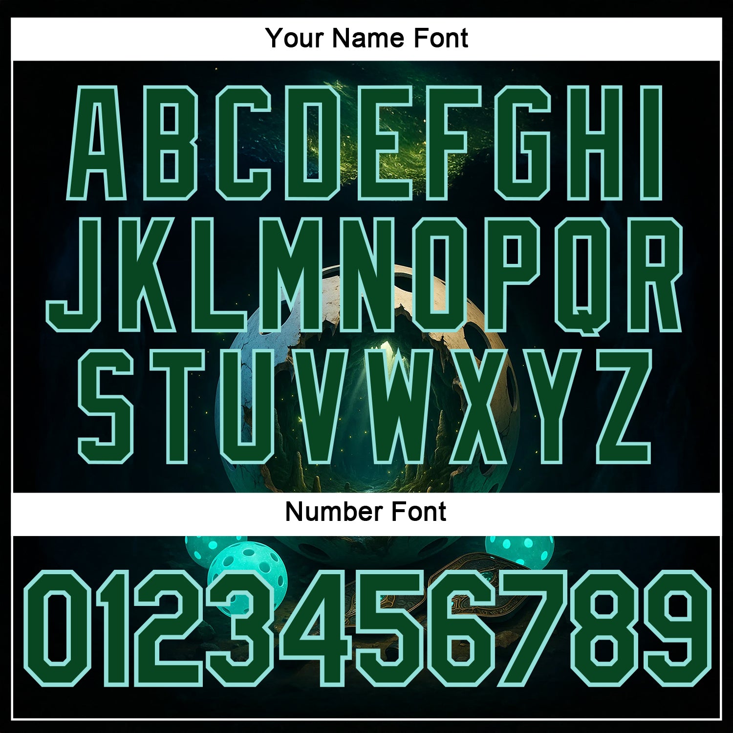 Custom Blue Green-Ice Blue 3D Pickleball Paddles Balls Fantasy Performance T-Shirt