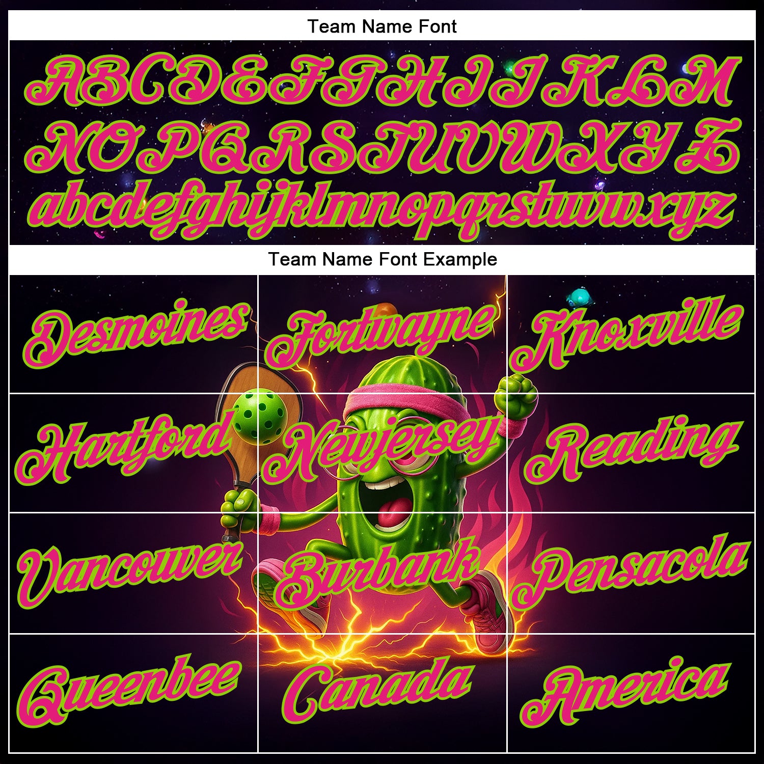 Custom Blue Hot Pink-Neon Green 3D Funny Pickleball Paddles Balls Performance T-Shirt