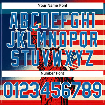 Custom Red Blue-White 3D Pickleball Paddles Balls American Flag Statue Of Liberty Performance T-Shirt