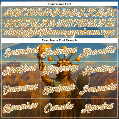 Custom Blue Old Gold-White 3D Pickleball Paddles Balls Retro Statue Of Liberty Performance T-Shirt