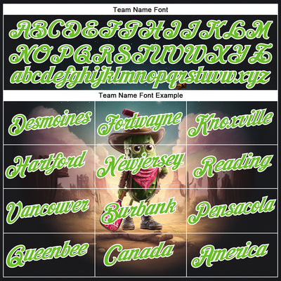 Custom Blue Aurora Green-White 3D Funny Pickleball Paddles Balls West Cowboy Performance T-Shirt