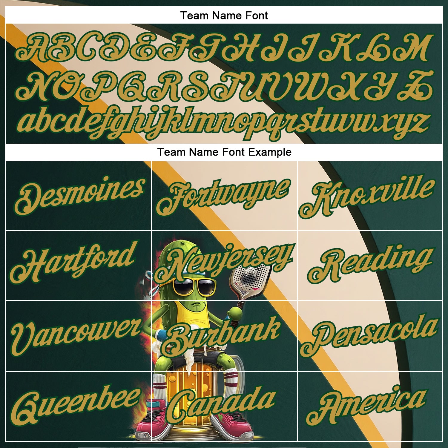 Custom Green Old Gold-Cream 3D Funny Pickleball Paddles Balls Beer Performance T-Shirt