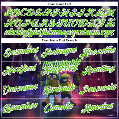 Custom Dark Purple Aurora Green-White 3D Funny Pickleball Paddles Performance T-Shirt