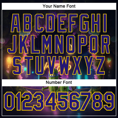 Custom Dark Purple Yellow 3D Funny Pickleball Paddles Balls Performance T-Shirt