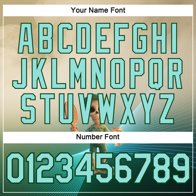 Custom Cream Ice Blue-Green 3D Funny Pickleball Paddles Skeleton Performance T-Shirt