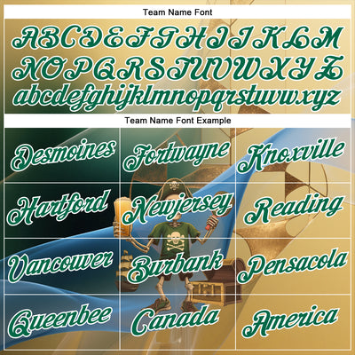 Custom Cream Kelly Green-White 3D Funny Pickleball Paddles Pirate Skeleton Performance T-Shirt