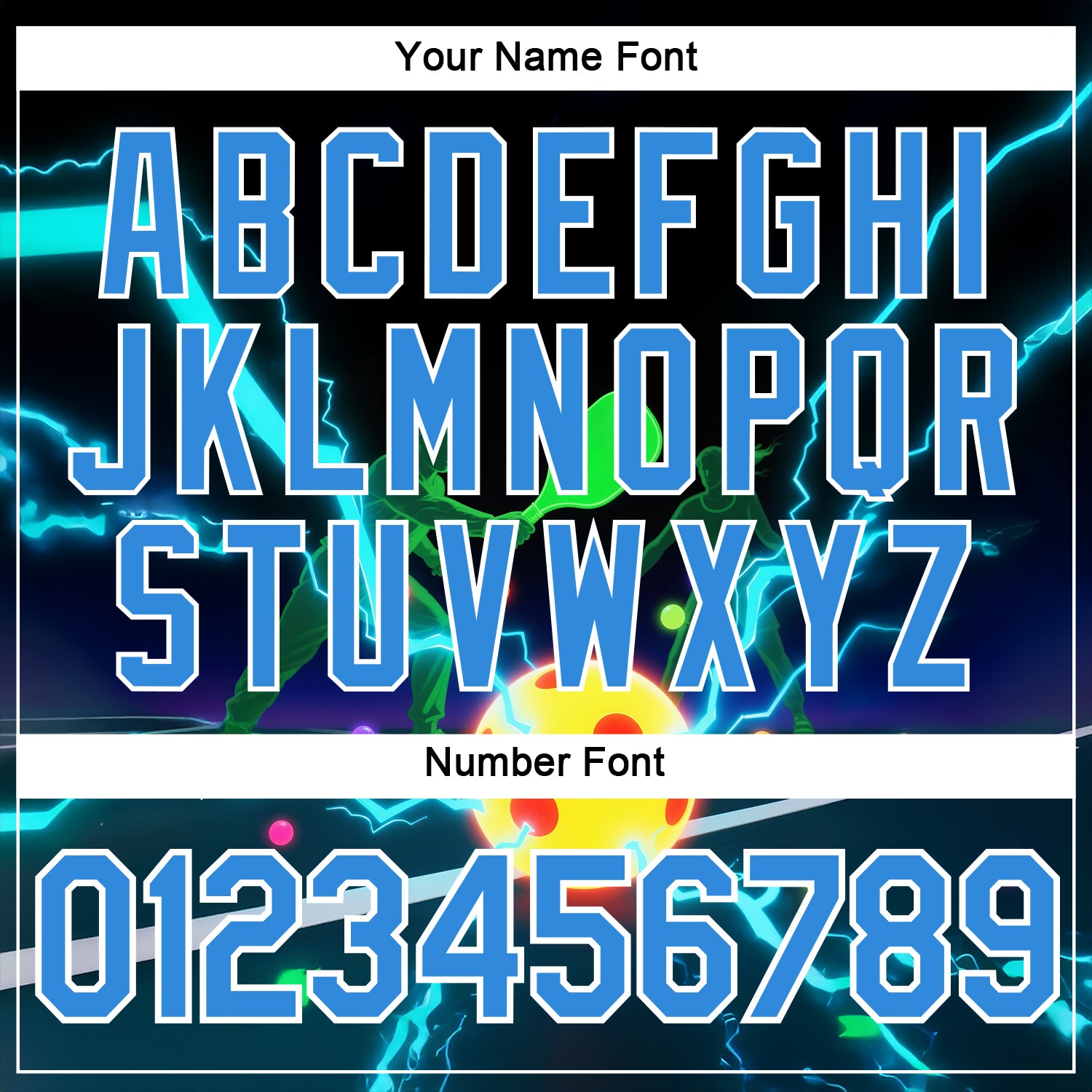 Custom Navy Powder Blue-White 3D Charged Pickleball Paddles Balls Court Performance T-Shirt