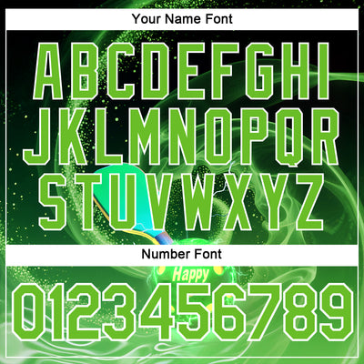 Custom Green Aurora Green-White 3D Charged Happy Pickleball Paddles Balls Performance T-Shirt