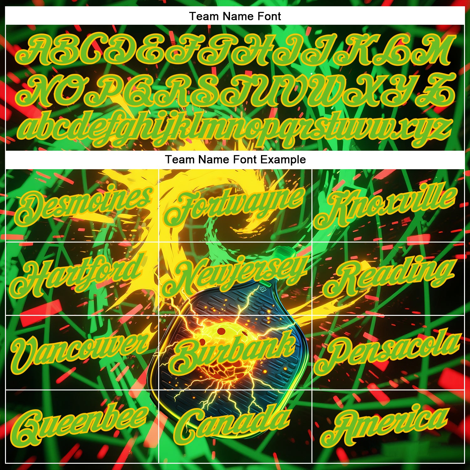 Custom Blue Aurora Green-Yellow 3D Charged Pickleball Paddles Balls Performance T-Shirt