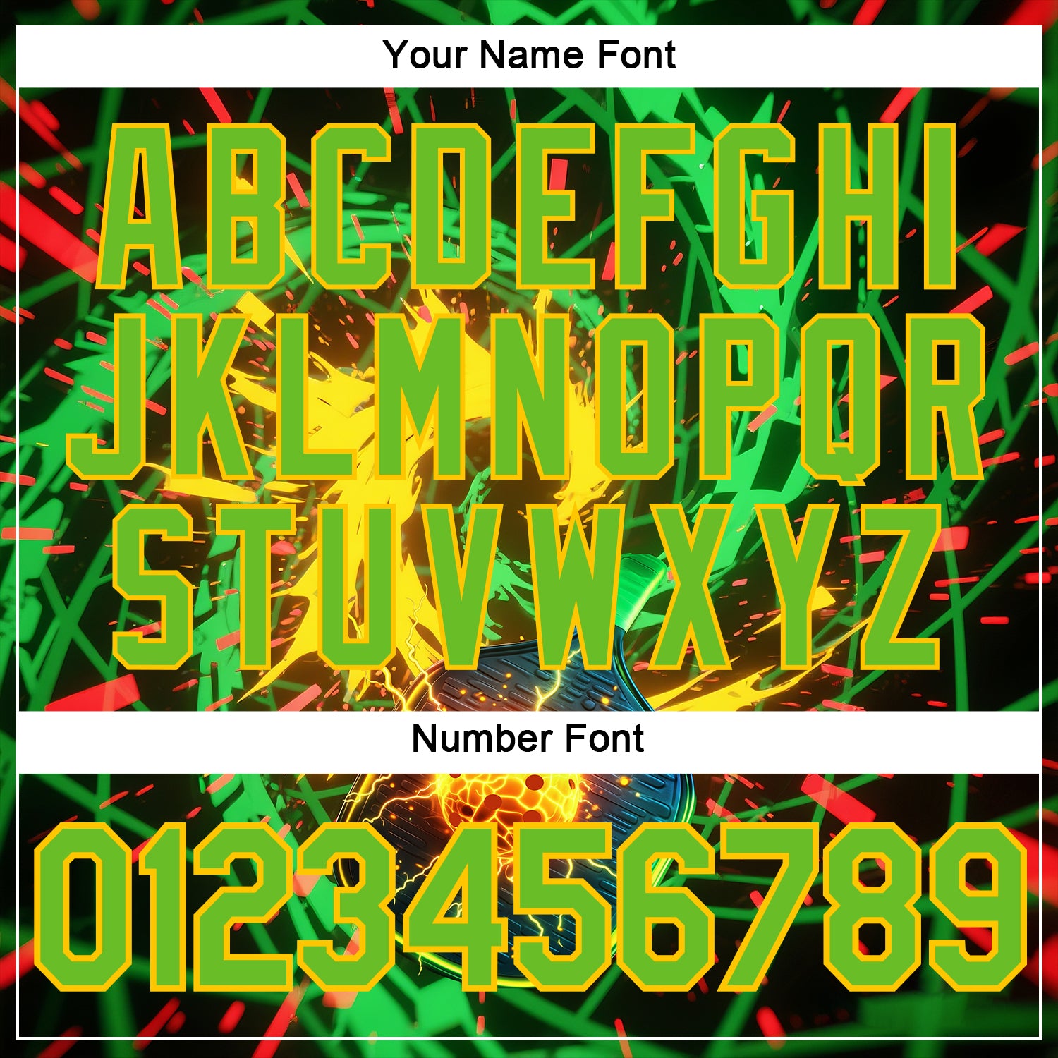 Custom Blue Aurora Green-Yellow 3D Charged Pickleball Paddles Balls Performance T-Shirt