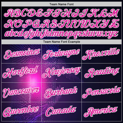 Custom Navy Deep Pink-White 3D Pattern Design Gradient Neon Sportswear Performance T-Shirt