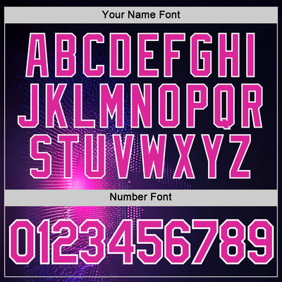 Custom Navy Deep Pink-White 3D Pattern Design Gradient Neon Sportswear Performance T-Shirt