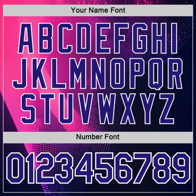 Custom Navy Dark Purple Pink-White 3D Pattern Design Gradient Neon Sportswear Performance T-Shirt