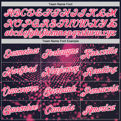 Custom Navy Neon Pink-White 3D Pattern Design Gradient Neon Sportswear Performance T-Shirt