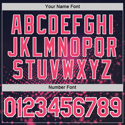 Custom Navy Neon Pink-White 3D Pattern Design Gradient Neon Sportswear Performance T-Shirt