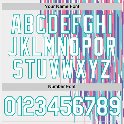 Custom White Aqua 3D Pattern Design Stripe Sportswear Performance T-Shirt