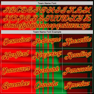 Custom Green Red-Yellow 3D Pattern Design Mexico Stripe Sportswear Performance T-Shirt