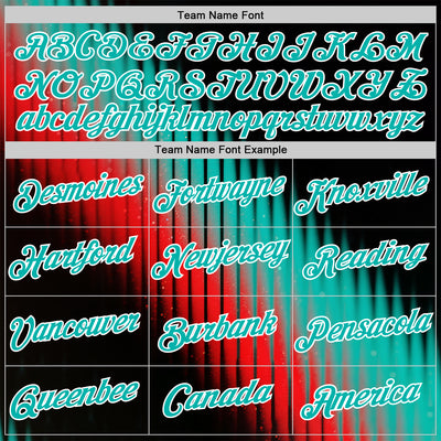 Custom Navy Aqua Red-White 3D Pattern Design Gradient Stripe Sportswear Performance T-Shirt